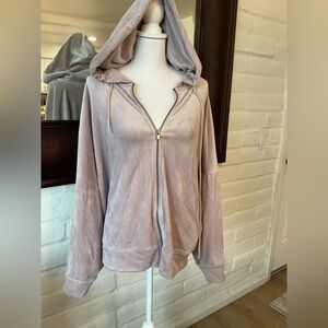 Express Lilac Velour Hoodie Jacket Size XL